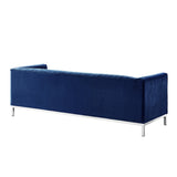 84" Navy Blue Velvet Sofa