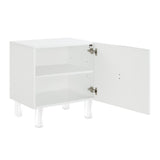 24" Clear and White End Table with Two Shelves