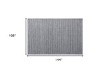 9' x 12' Gray Wool Striped Hand Woven Area Rug