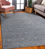 9' x 12' Gray Wool Geometric Hand Woven Area Rug