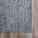 9' x 12' Blue Wool Geometric Hand Woven Area Rug