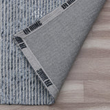9' x 12' Blue Wool Geometric Hand Woven Area Rug
