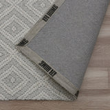9' x 12' Ivory Wool Geometric Hand Woven Area Rug