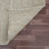 5' x 8' White Wool Hand Woven Area Rug
