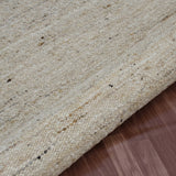 5' x 8' White Wool Hand Woven Area Rug