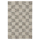 5' x 8' Beige Wool Checkered Hand Woven Area Rug