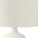 25" Cream Ceramic Gourd Table Lamp With Cream Drum Shade