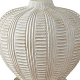 26" Black Metal Urn Table Lamp With Cream Empire Shade