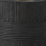 23" Black Ceramic Round Table Lamp With Black Drum Shade