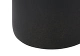 24" Black Ceramic Round Table Lamp With Beige Drum Shade