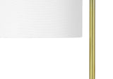 20" Gold and White Marble Round Arched Table Lamp With Ivory Drum Shade