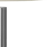 24" Black Round Table Lamp With Ivory Drum Shade
