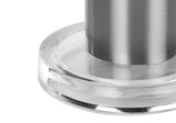 28" Silver Acrylic Cylinder Table Lamp With Ivory Drum Shade