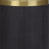 27" Gray Ceramic Urn Table Lamp With Beige Drum Shade