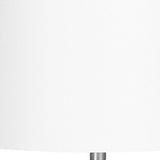 25" Black and Gold Concrete Round Table Lamp With Ivory Drum Shade