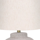 27" Cream Ceramic Geometric Table Lamp With Cream Drum Shade