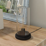 27" Brown Antlers Table Lamp With White Drum Shade