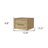 10" White One Drawer Faux Wood Floating Nightstand