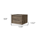10" Gray One Drawer Faux Wood Floating Nightstand