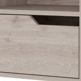 13" Beige One Drawer Faux Wood Floating Nightstand