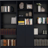 71" Black Five Tier Bookcase