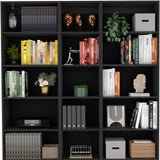 71" Black Five Tier Bookcase with Two doors