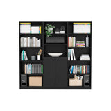 71" Black Five Tier Bookcase