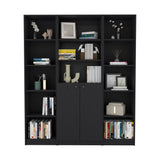 71" Black Four Tier Bookcase