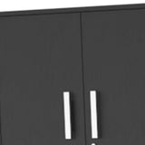 28" Black Wall mounted Accent Cabinet With Seven Shelves And Six Drawers