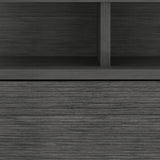 13" Dark Gray One Drawer Faux Wood Floating Nightstand