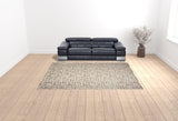9' x 12' Brown Geometric Distressed Area Rug