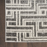 9' x 12' Gray Geometric Distressed Area Rug