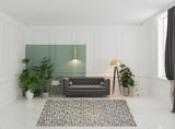 8' x 10' Gray Geometric Distressed Area Rug