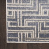 5' x 7' Blue Geometric Distressed Area Rug
