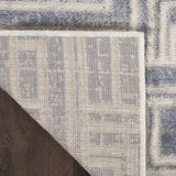 5' x 7' Blue Geometric Distressed Area Rug