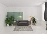 5' x 7' Gray Geometric Distressed Area Rug