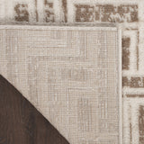 4' x 6' Brown Geometric Distressed Area Rug