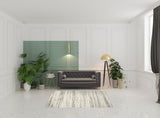 5' x 7' Cream Abstract Distressed Area Rug