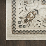 8' x 10' Cream Floral Distressed Area Rug