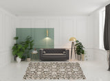 8' x 10' Gray Floral Distressed Area Rug