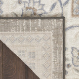8' x 10' Gray Floral Distressed Area Rug