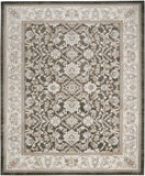 5' x 7' Gray Floral Distressed Area Rug