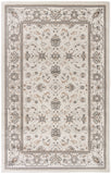 4' x 6' Cream Floral Distressed Area Rug