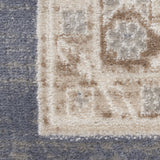 9' x 12' Blue Geometric Distressed Area Rug