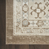 9' x 12' Brown Geometric Distressed Area Rug