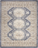8' x 10' Blue Geometric Distressed Area Rug