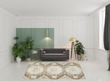 8' x 10' Brown Geometric Distressed Area Rug
