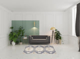 5' x 7' Blue Geometric Distressed Area Rug