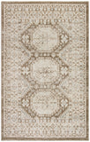 4' x 6' Brown Geometric Distressed Area Rug
