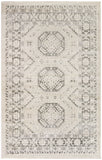 4' x 6' Gray Geometric Distressed Area Rug
